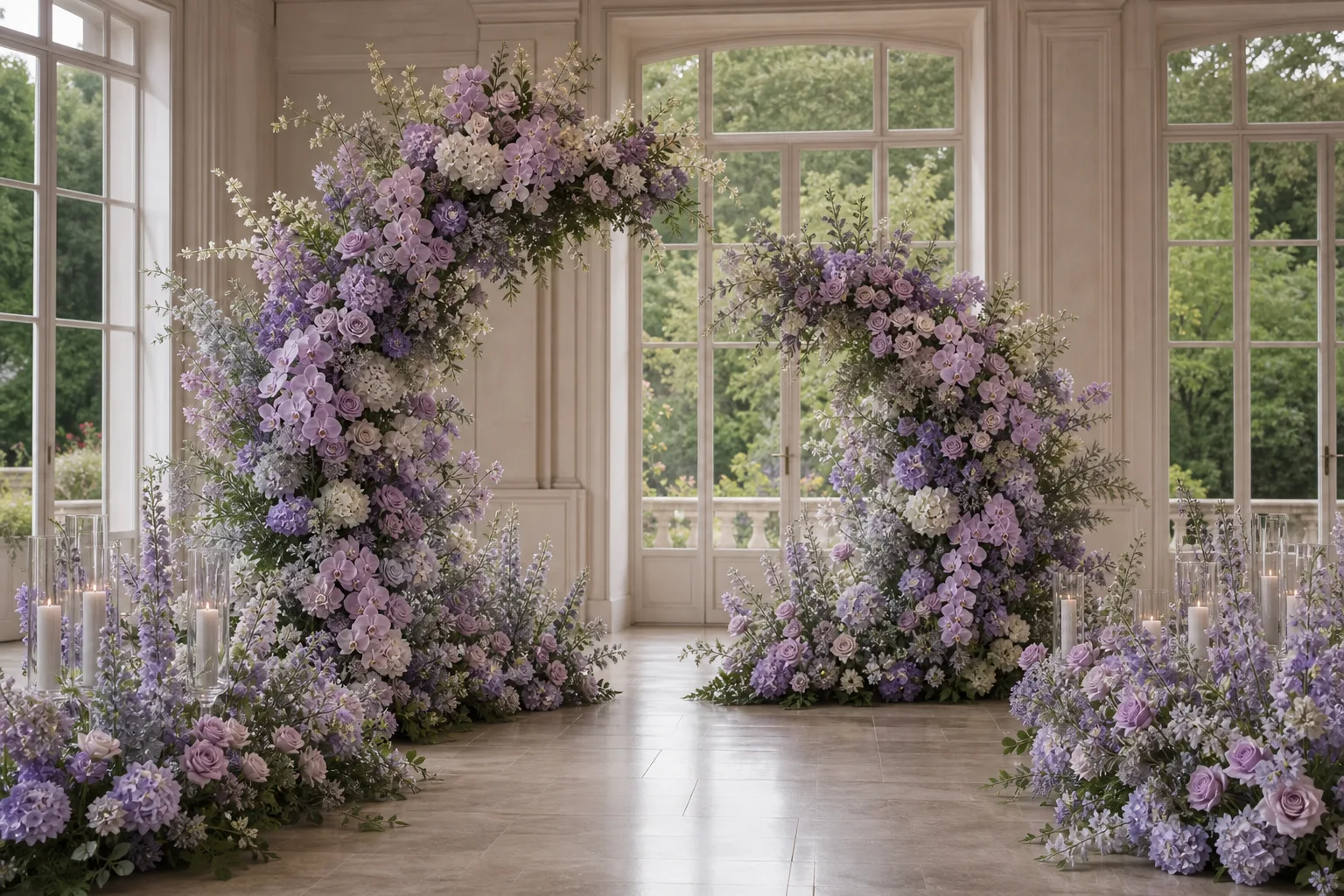 Lavender artificial floral arch gallery