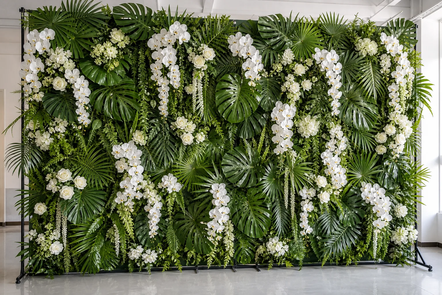 Tropical greenery event backdrop